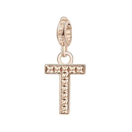 Lettera T Charm Rosato in argento 925‰, galvanica oro rosa
