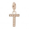 Lettera T Charm Rosato in argento 925‰, galvanica oro rosa