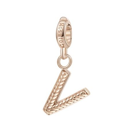 Lettera V Charm Rosato in argento 925‰, galvanica oro rosa