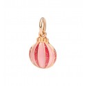 Ciondolo Pallina di Natale in Oro Rosa 9 Kt e Smalti Colarati con Brillantini - DoDo