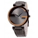 OROLOGIO Gucci Interlocking-G Black Dial Brown Leather Ladies Watch