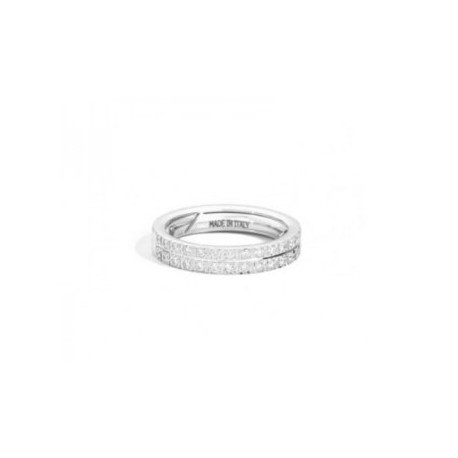 Anello Recarlo a Due Fili con Molla Interna Collezione Face Cube in Oro e Diamanti  0,38 Ct