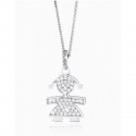 Collana Bimba Donna Le Bebè I Pavè in  Oro Bianco con Diamanti Ct 0,44