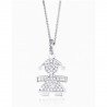 Collana Bimba Donna Le Bebè I Pavè in  Oro Bianco con Diamanti Ct 0,44