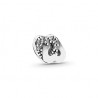 Charm Pandora Cuori Intrecci D'Amore  Componibile Petite Memories, in Argento e Zirconi