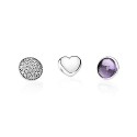 Charm Pandora Pietra Natale Febbraio Componibile Petite Memories, in Argento, Zirconi e Pietra Colorata