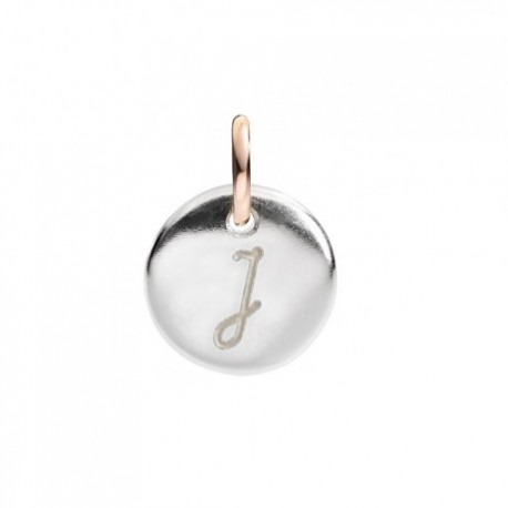 Charm Lettera J Queriot in Argento e Oro Rosa 9 Kt