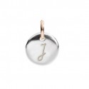Charm Lettera J Queriot in Argento e Oro Rosa 9 Kt