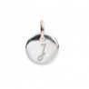 Charm Lettera J Queriot in Argento e Oro Rosa 9 Kt