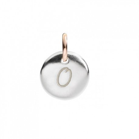 Charm Lettera O Queriot in Argento e Oro Rosa 9 Kt