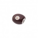 Sasso Grande Queriot Componente in Argento, Smalto Color Cioccolato e Diamante Brown 4 pt.