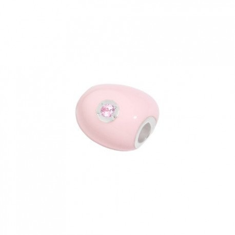 Sasso Grande Queriot Componente in Argento, Smalto Color Rosa e Zaffiro Rosa 4 pt.