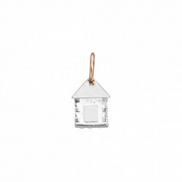 Micro Casetta Queriot Componente in Argento  Lucido e Oro Rosa 9 Kt