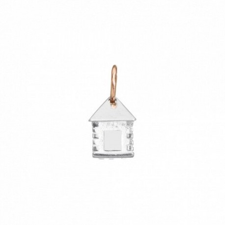 Micro Casetta Queriot Componente in Argento  Lucido e Oro Rosa 9 Kt