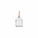 Micro Casetta Queriot Componente in Argento  Lucido e Oro Rosa 9 Kt