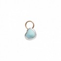 Micro Cuore Queriot Componente in Argento, Oro Rosa 9 Kt e Smalto Color Azzurro
