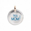 Moneta Queriot " Tks mom!" in Argento, Oro Rosa 9 Kt e Smalto color Turchese