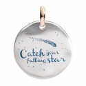 Moneta Queriot "Catchyour falling star" in Argento, Oro ROsa 9 Kt e Smalto Blu Scuro