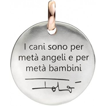Moneta Queriot "I cani sono per metà angeli e per metà bambini. Totò" in Argento, Oro Rosa 9 Kt e Smalto nero