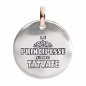 Moneta Queriot "Le principesse sono tatuate" in Argento, Oro Rosa 9 Kt e Smalto color Nero