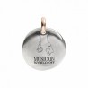 Moneta Queriot "Music on world off" in Argento, Oro Rosa 9 Kt e Smalto Color Nero