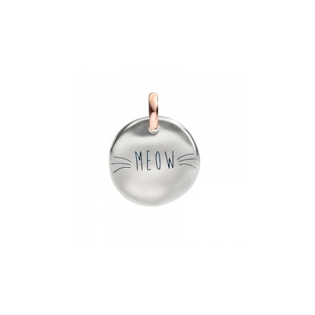 Monetina Queriot " Meow" in Argento, Oro Rosa 9 Kt e Smalto Color Nero