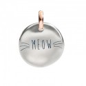 Monetina Queriot " Meow" in Argento, Oro Rosa 9 Kt e Smalto Color Nero