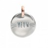 Monetina Queriot " Meow" in Argento, Oro Rosa 9 Kt e Smalto Color Nero