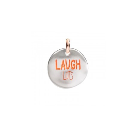 Monetina Queriot "Laugh lots" in Argento, Oro Rosa 9 Kt e Smalto Color Arancione