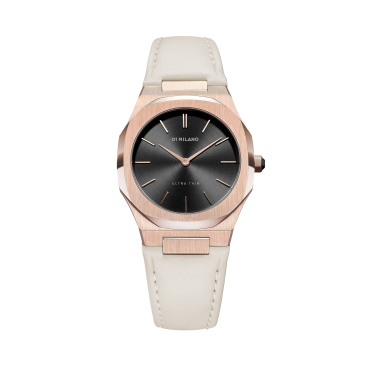 Orologio Uomo D1 Milano OnixUltra Thin Leather 34 MM Movimento quarzo - vetro zaffiro - cinturino pelle naturale. D1-UTLL14