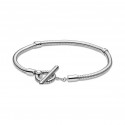 Bracciale Pandora Maglia Snake con Chiusura a T in Argento Sterling 925