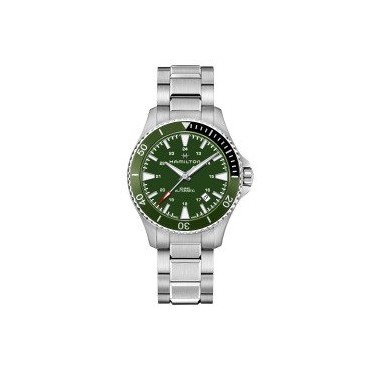 Orologio Uomo Hamilton Khaki Automatic Automatico 40mm cassa in Acciaio quadrante Verde cinturino in Acciaio H82375161