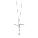 Collana Donna Croce Comete Gioielli in Oro Bianco e Diamanti