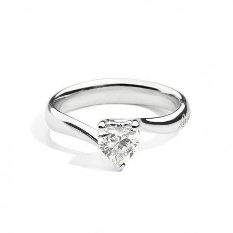 Anello Solitario Cuore Recarlo Collezione Anniversary Love in Oro Bianco e Diamanti ct 0,25