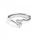 Anello Solitario Cuore Recarlo Collezione Anniversary Love in Oro Bianco e Diamanti ct 0,25