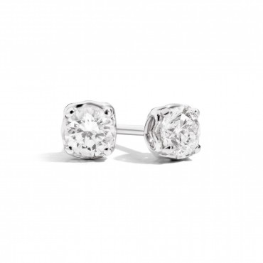 Orecchini Solitario Recarlo in Oro Bianco e Diamante 0,61 Ct