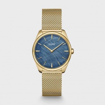 Orologio Donna Cluse Fèroce Petite Al quarzo 31.5mm cassa Nera quadrante Blu cinturino in Acciaio