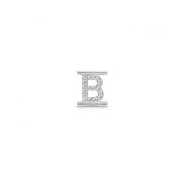 Lettera  Eleonora Giordani B in Argento con Zirconi