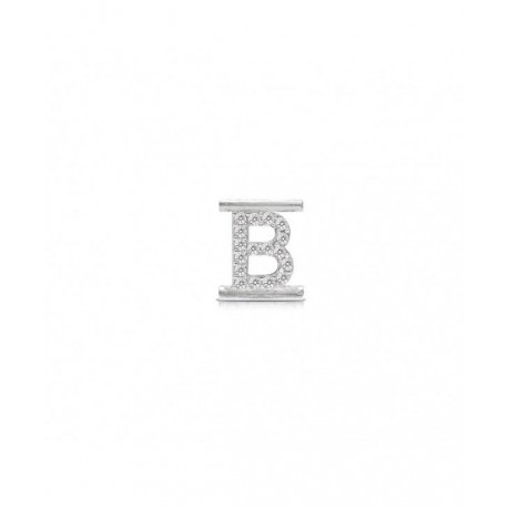 Lettera  Eleonora Giordani B in Argento con Zirconi