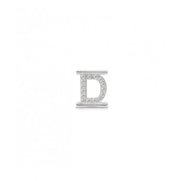Lettera  Eleonora Giordani D in  Argento con Zirconi