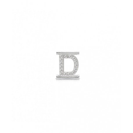 Lettera  Eleonora Giordani D in  Argento con Zirconi