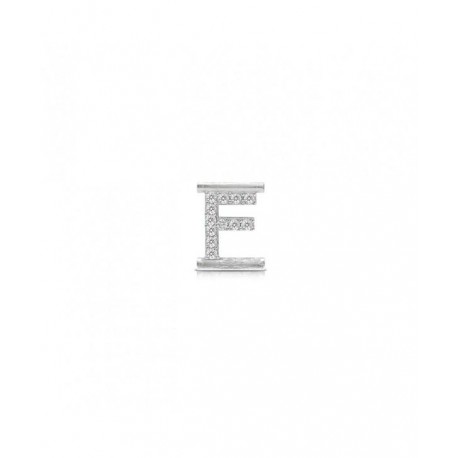 Lettera  Eleonora Giordani F in  Argento con Zirconi