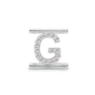Lettera  Eleonora Giordani G in  Argento con Zirconi