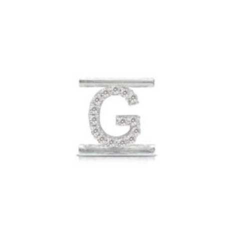 Lettera  Eleonora Giordani G in  Argento con Zirconi