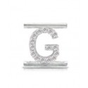 Lettera  Eleonora Giordani G in  Argento con Zirconi