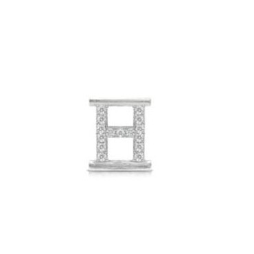 Lettera  Eleonora Giordani H in  Argento con Zirconi
