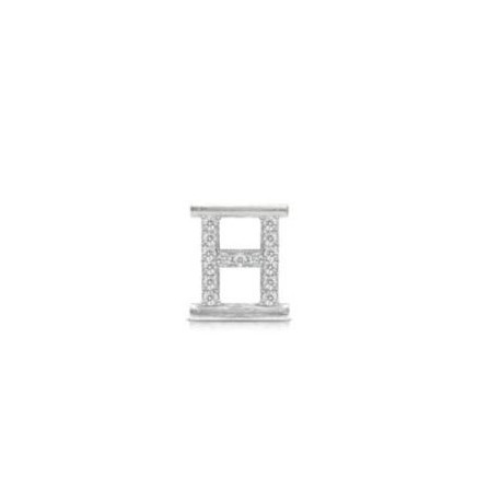 Lettera  Eleonora Giordani H in  Argento con Zirconi