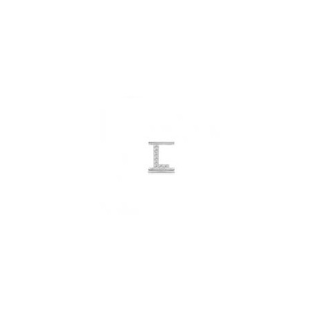 Lettera  Eleonora Giordani L in  Argento con Zirconi