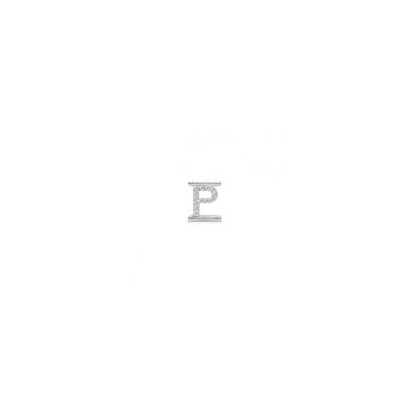 Lettera  Eleonora Giordani P in  Argento con Zirconi