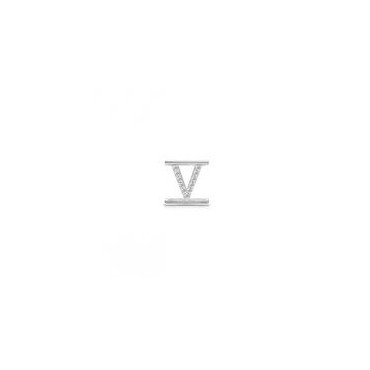 Lettera  Eleonora Giordani V in  Argento con Zirconi